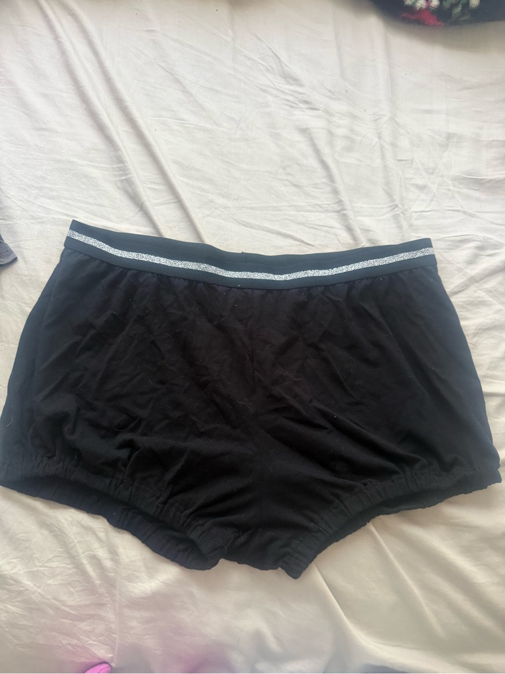 Black Women's Lounge Shorts with Sparkle Waistband